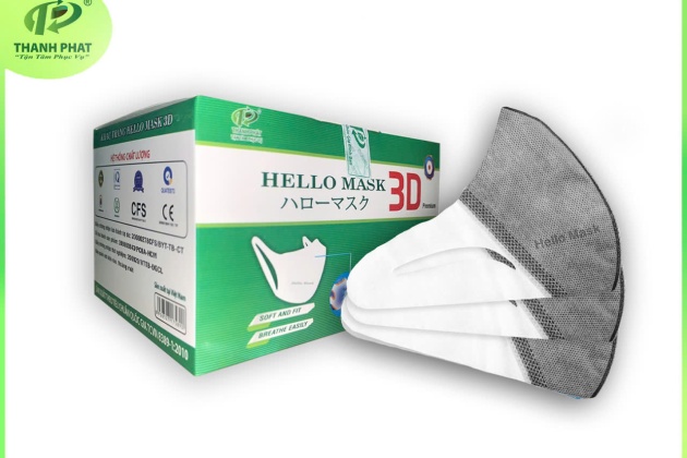 Khẩu Trang 3D Hello Mask - Japan ( Hộp 50 cái - Màu Xám )